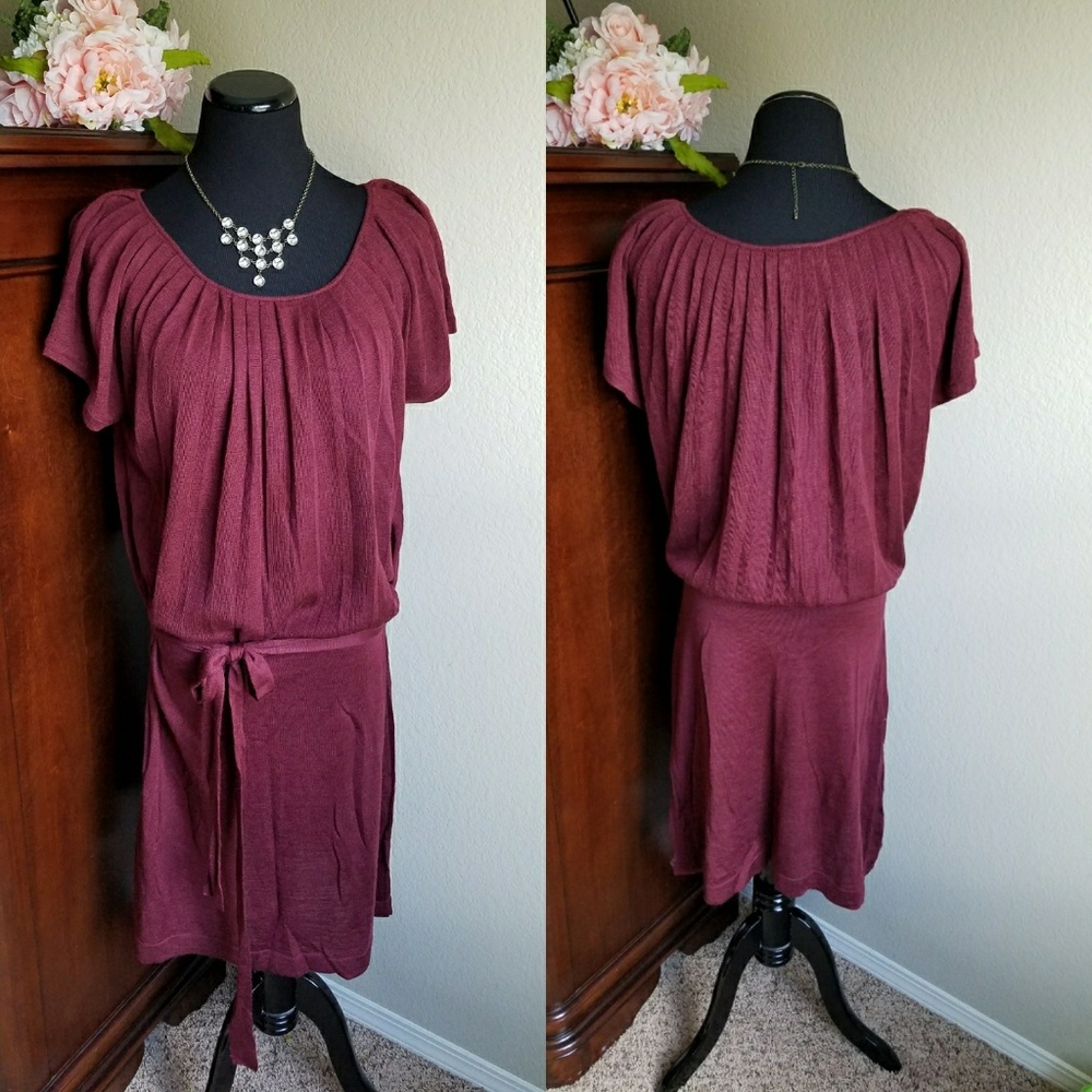Ann Taylor Loft Burgandy Dress